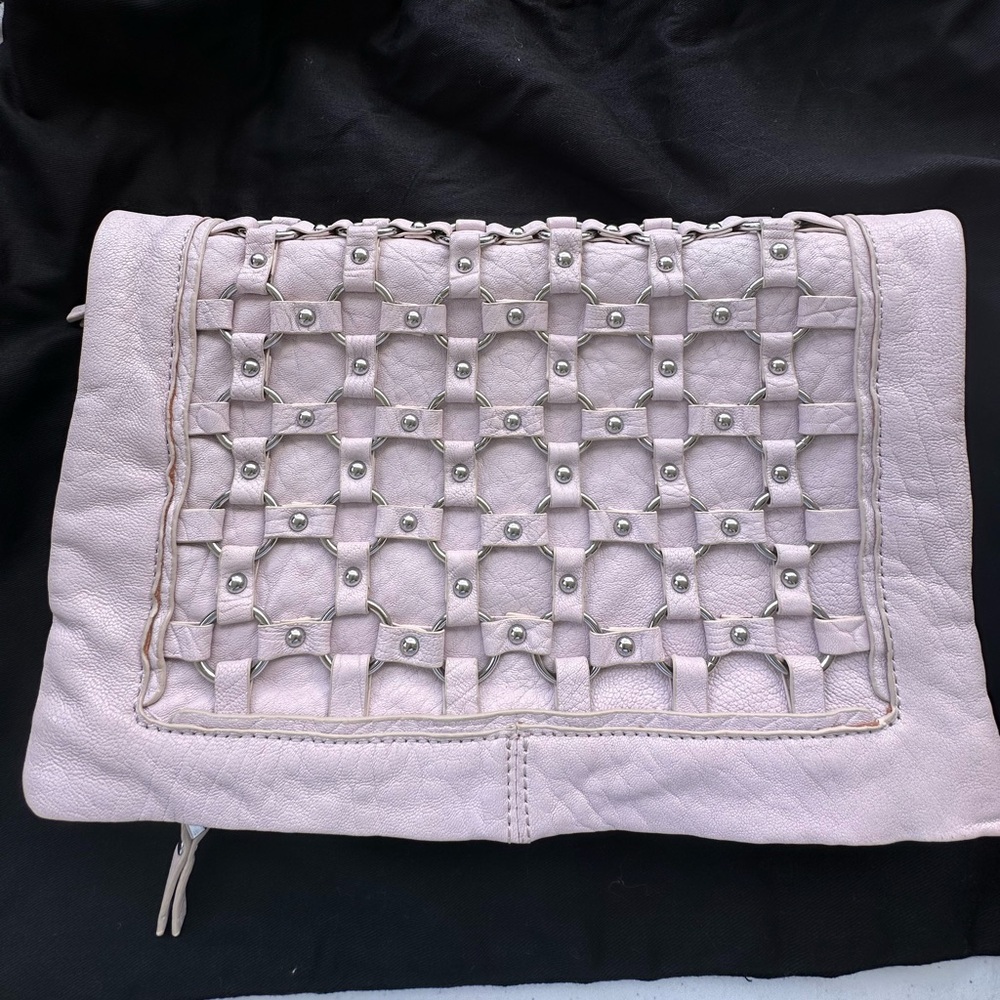 Ash Pink Clutch with Studded Design